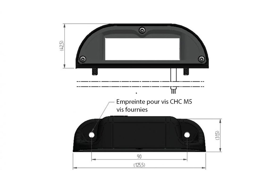 Lateral white LED exterior wall mounted lighting for bus and coach